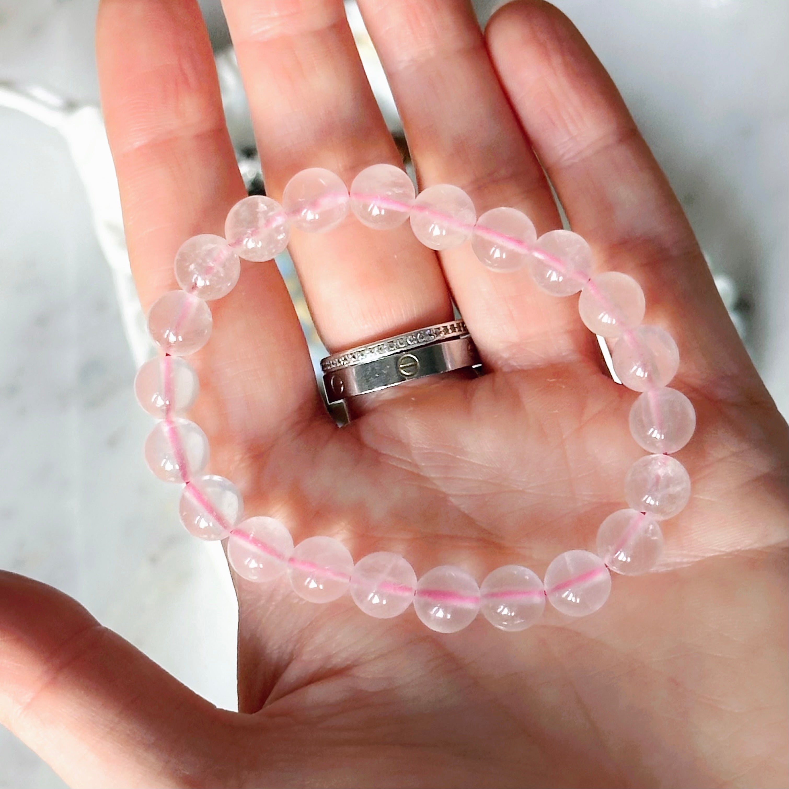 Kristallarmband Rosenquarz