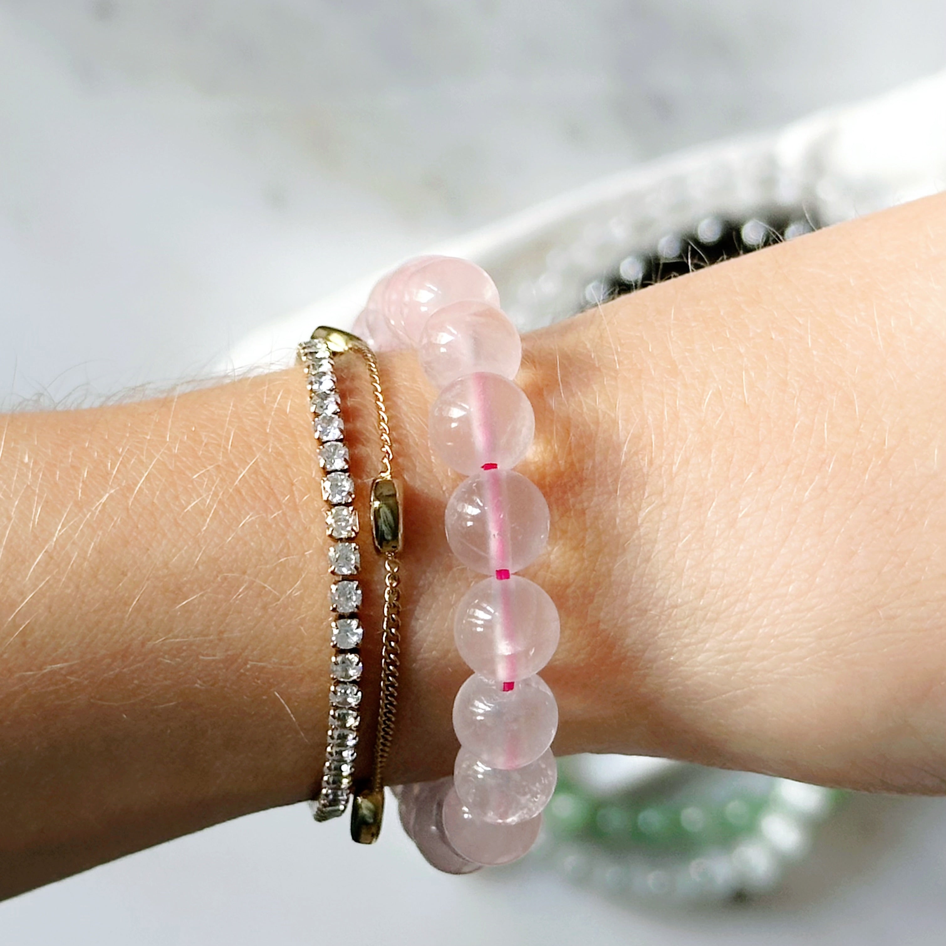 Rosenquarz Kristallarmband