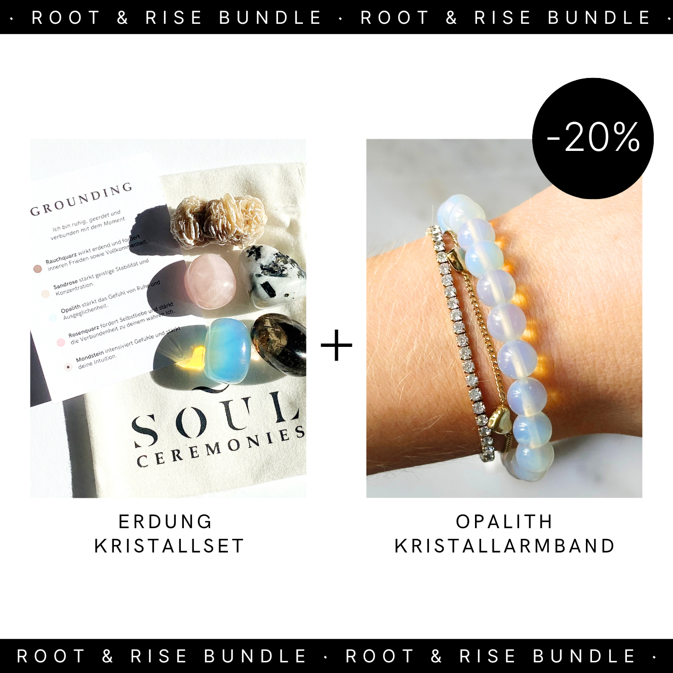 Root & Rise Bundle – Erdung Kristallset + Opalith Armband