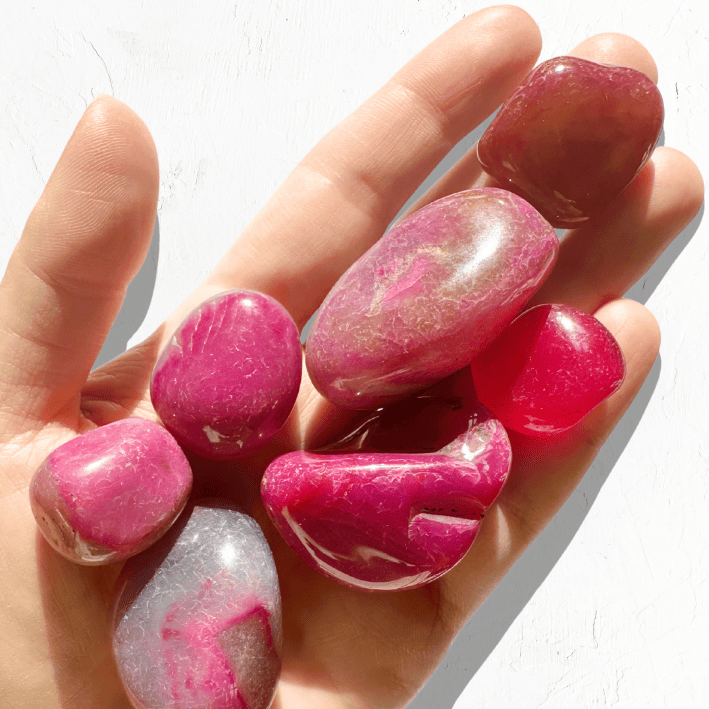 Pinker Achat — Pinker Achat Kristall/Trommelstein